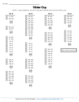 Mystery Graph - Snowman Winter Worksheet