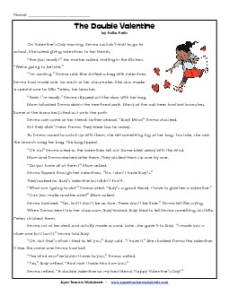 Double Valentine Valentines Day Worksheet