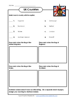 UK Countries Worksheet