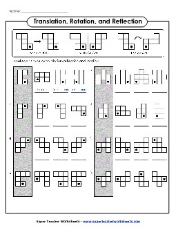 Reflections, Rotations, Translations Geometry Worksheet