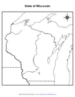 Wisconsin Map (Blank) State Maps Worksheet