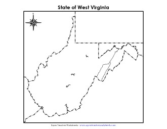 West Virginia Map (Blank) Free State Maps Worksheet