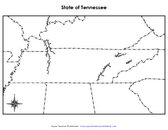 Tennessee Map (Blank) State Maps Worksheet