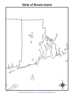 Rhode Island Map (Blank) State Maps Worksheet