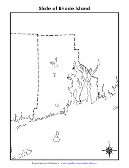 Rhode Island Map (Blank Cities) State Maps Worksheet