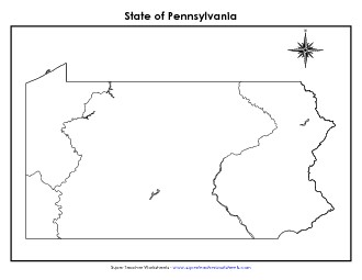 Pennsylvania Map (No Bordering States) State Maps Worksheet