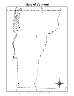 Vermont Map (Blank Cities) State Maps Worksheet