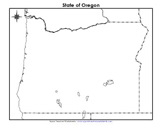 Oregon Map (Blank) State Maps Worksheet