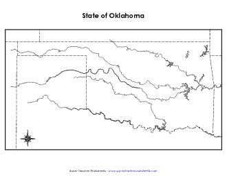 Oklahoma Map (Blank) State Maps Worksheet