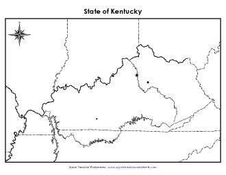 Kentucky Map (Blank Cities) State Maps Worksheet