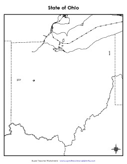 Ohio Map (Blank) State Maps Worksheet