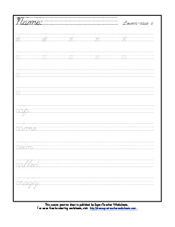 Lowercase cursive  c Worksheet