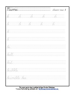 Lowercase cursive b Free Worksheet