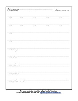 Lowercase cursive v Worksheet