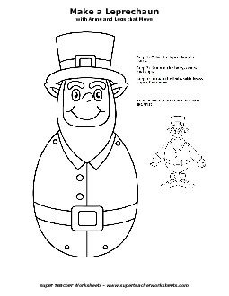 Make a Leprechaun Free Holiday Worksheet