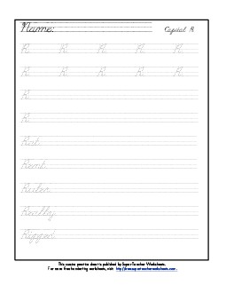 Uppercase cursive R Worksheet