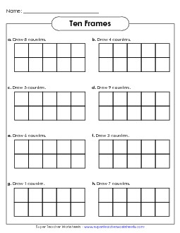 Ten-Frame Drawing Ten Frames Worksheet