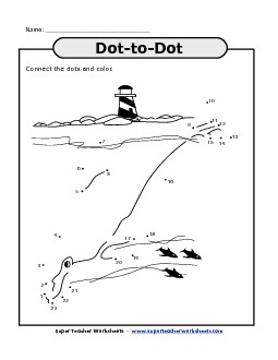 Whale Dot-to-Dot Counting Worksheet