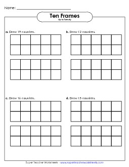 Double Ten-Frame Drawing (Up to 20) Ten Frames Worksheet