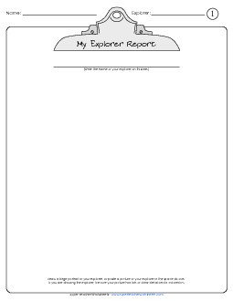 Explorer Research Report Explorers Worksheet