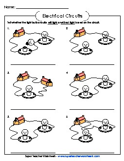 Electrical Circuits Electricity Worksheet