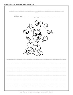 Story Picture: Juggling Eggs Easter Worksheet