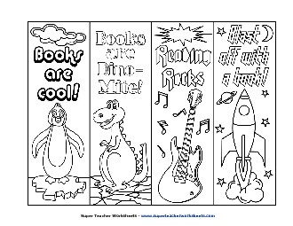 Bookmarks for Kids Reading Worksheet