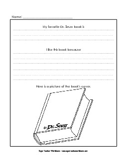 Favorite Seuss Book (Primary) Free Drseuss Worksheet