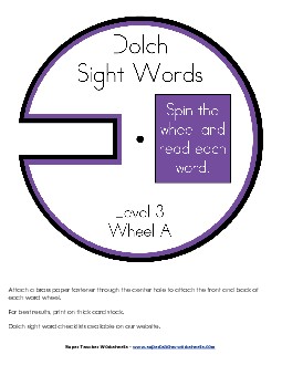 Dolch Word Wheels: Level 3 Worksheet