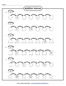 Addition Arrows Worksheet