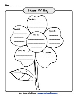 Writing a Paragraph - Flower (with lines) Graphic Organizers Worksheet