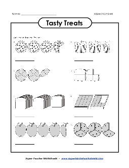 Tasty Treats - Mixed Numbers Fractions Worksheet