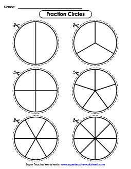 Fraction Circles (without Fraction Labels) Fractions Worksheet