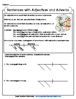 Diagramming Adverbs and Adjectives Free Diagramming Sentences Worksheet