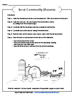 Rural Diorama Communities Worksheet