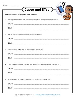 Cause and Effect Sentences Free Cause Effect Fact Opinion Worksheet