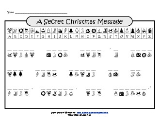 Christmas Crypto-Code Puzzle Worksheet