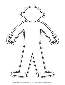 Flat Stanley Cut-Out Template (Blank) Free Books Worksheet