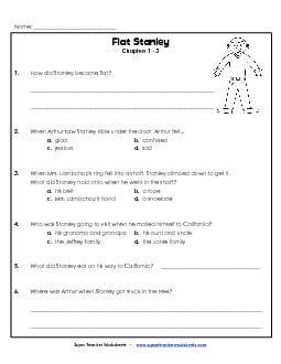 Questions for Chapters 1-3 Free Books Worksheet