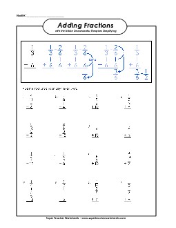 Adding Fractions Worksheet (Unlike Denominators) 1 Free Worksheet