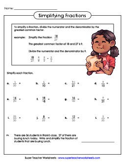 Simplifying Fractions #2 Worksheet