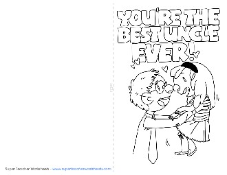 Card: Best Uncle Fathers Day Worksheet