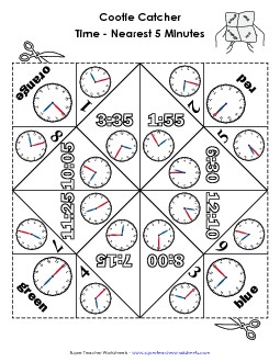 Time (Nearest 5 Minutes) Worksheet