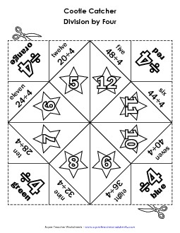 Divide by FOUR Division Worksheet