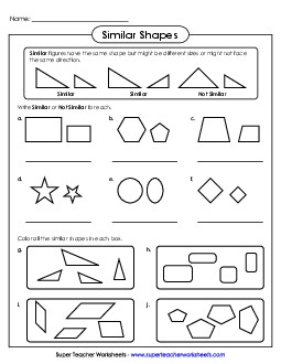 Similar Shapes Geometry Worksheet