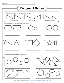 Congruent Shapes - 1 Free Geometry Worksheet