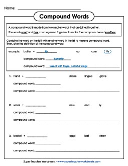 Compound Word Worksheet Worksheet