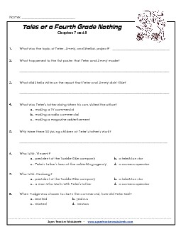 Questions for Chapters 7 & 8 Worksheet