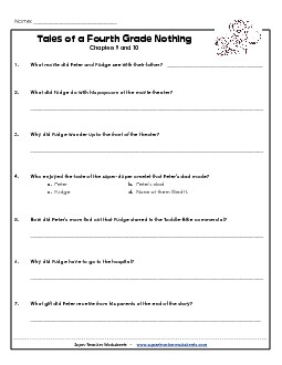 Questions for Chapters 9 & 10 Worksheet