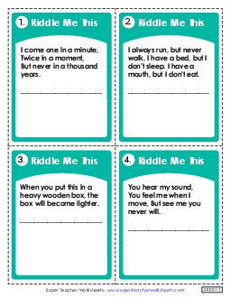 Thinking Riddles Free Brainteasers Worksheet